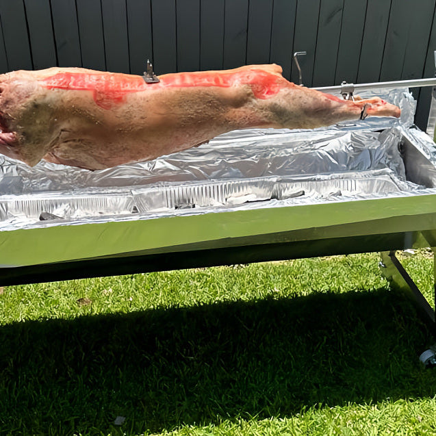 Cooking a whole lamb on the 1500mm spartan spit rotisserie
