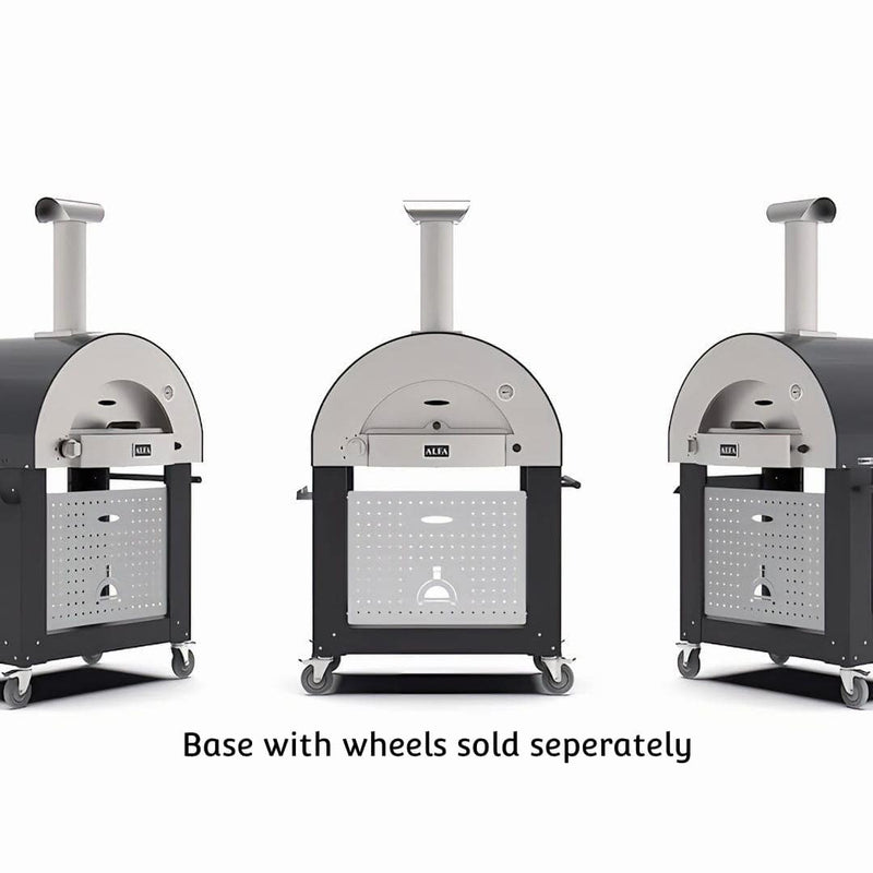 Alfa Classico 2 Pizze | Gas & Wood Fired showing stand with wheels