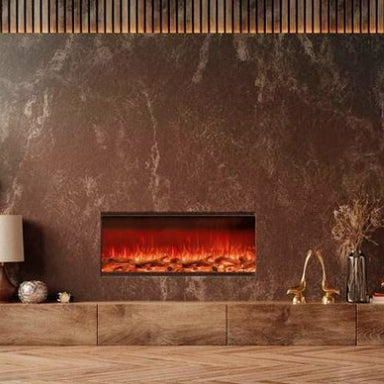 Electric Fireplace - Astro series front view with red glow