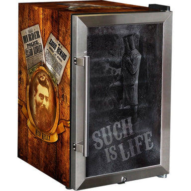 Bar Fridge | 70 Litre Cool Gift Ideas Ned Kelly design front left full view