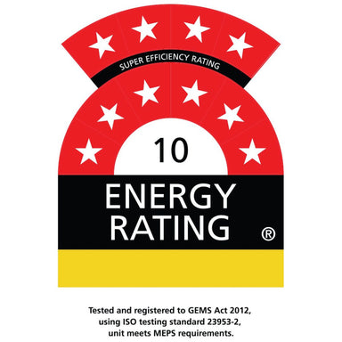 Bar Fridge | 2 Door | Energy Efficient Combo showing energy rating of 10 out of 10 stars