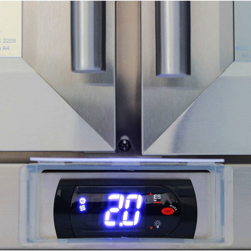 Bar Fridge | 3 Door Stainless Steel | Rhino GSP close up view of temperature controls