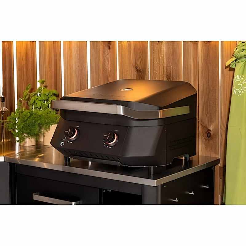 Cozze B-500 Gas BBQ front right view on outdoor table