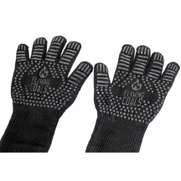Heat Resistant Gloves | close up view of both gloves on white background