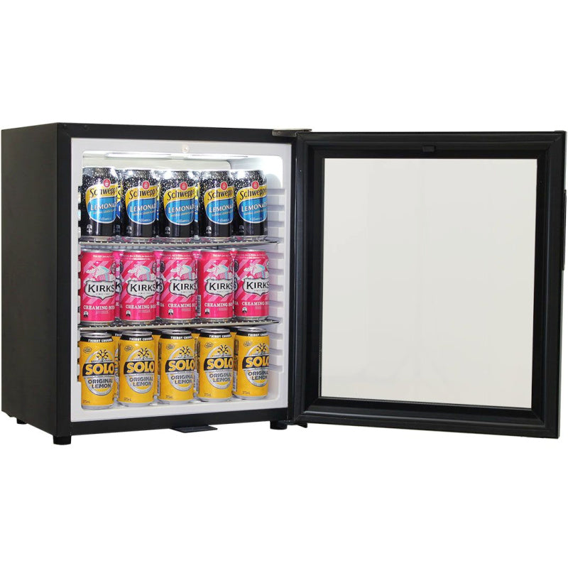 Mini Bar Fridge | Perfect For Accommodation Rooms door open and full of drinks