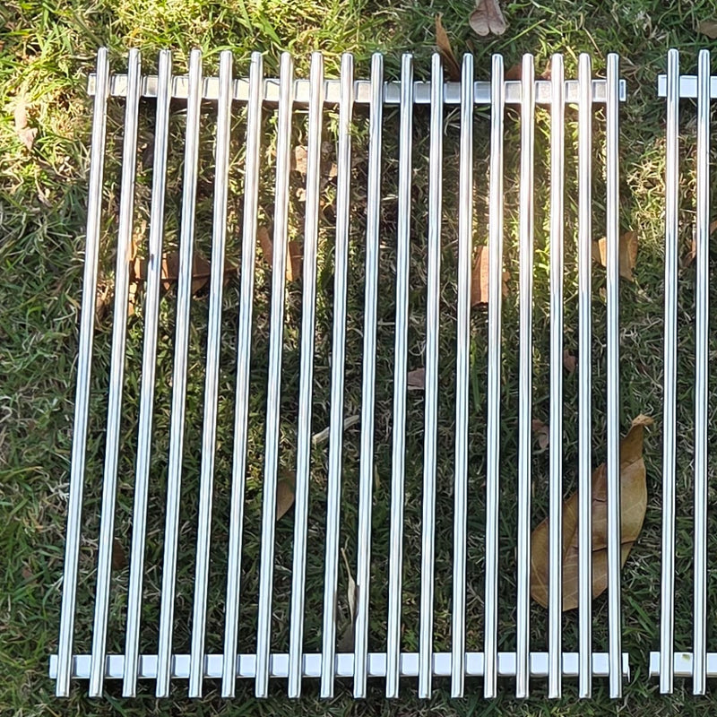 Replacement V-grate & BBQ Rod Grills for OLA Grills Parrilla Argentine showing the rod model grill on grass