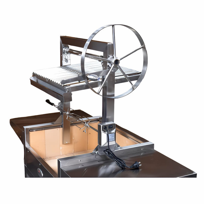 Parrilla Argentine Grill | Firebrick | Rotisserie | Medium showing the wheel side on