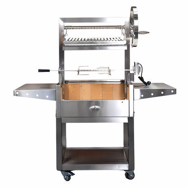 Parrilla Argentine Grill | Firebrick | Rotisserie | Medium front view of the whole unit