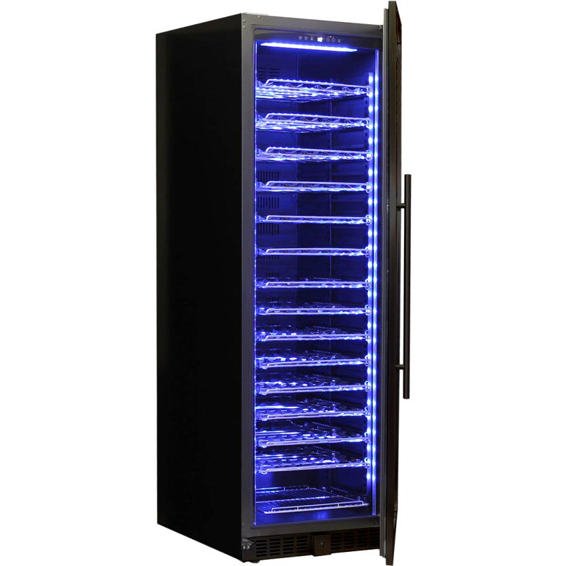 Wine Fridge | 405 Litre Upright door open with LED lights on