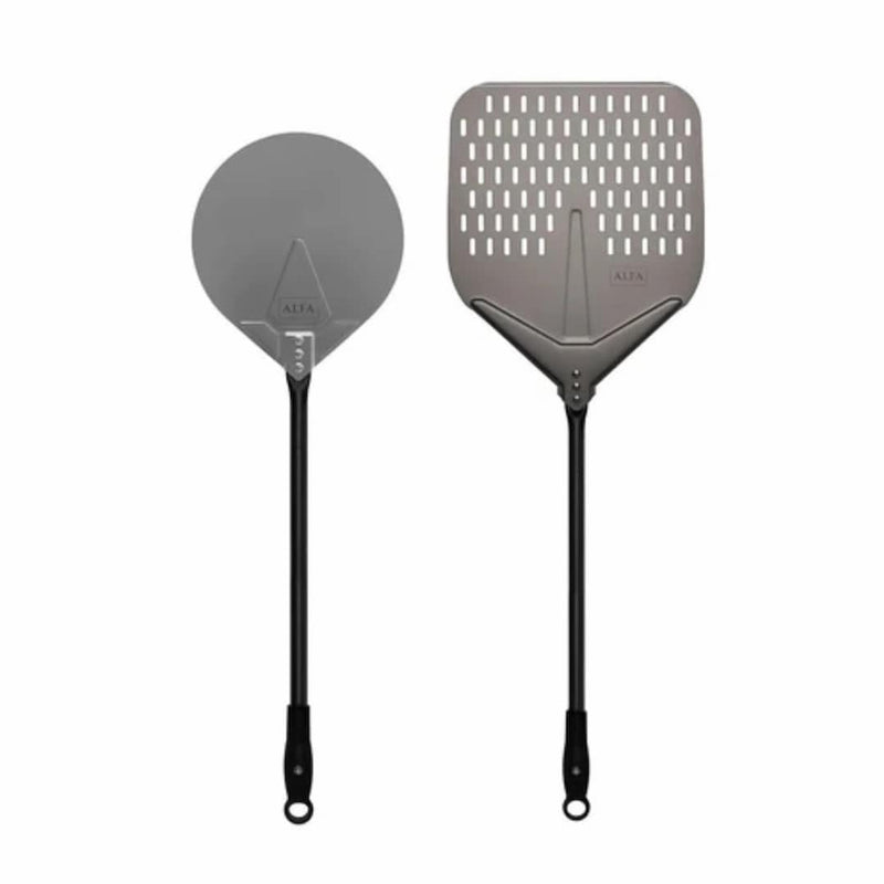 Alfa Pizza Oven Tool Kit Large & Medium | Peel Set showing the medium 2 piece set