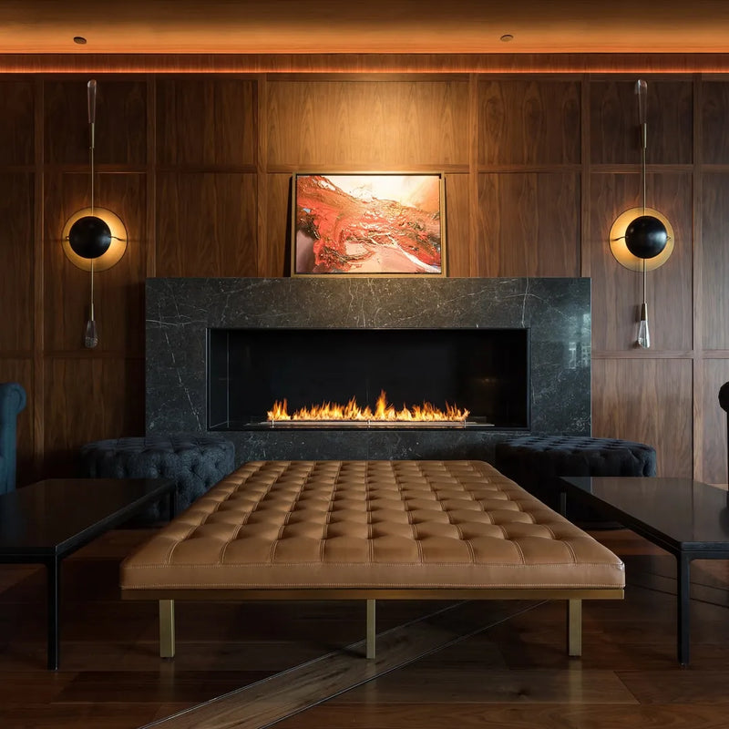 FLA4 BEV Bio Ethanol Fireplace Insert | Indoor in a reception area lit