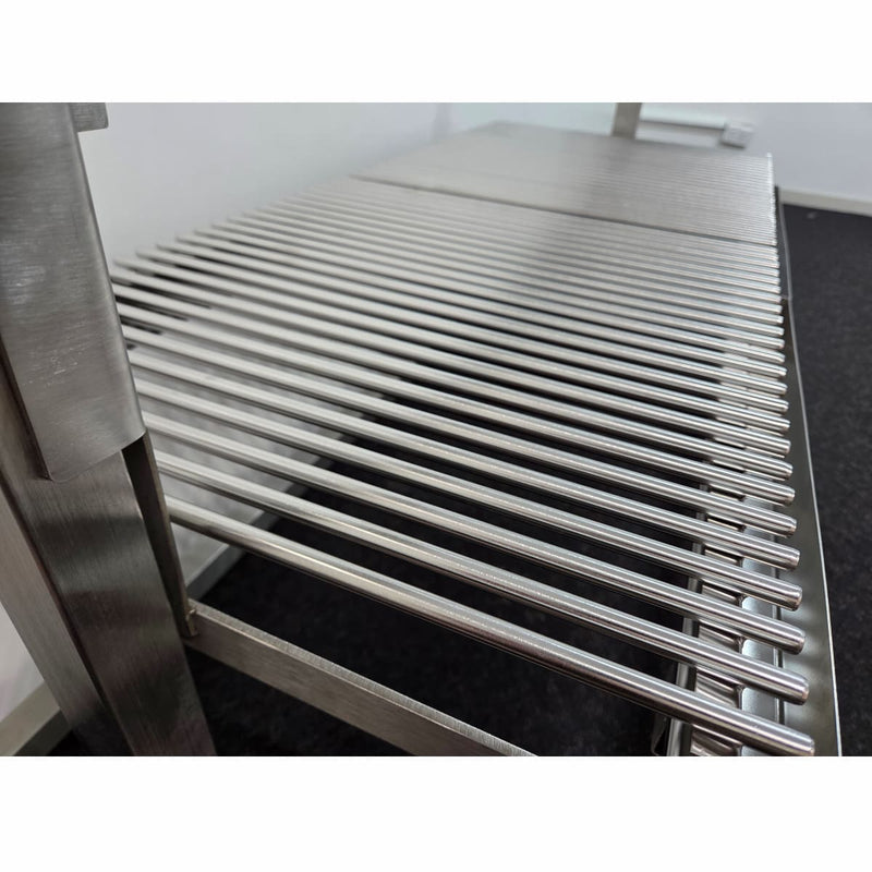 Replacement V-grate & BBQ Rod Grills for OLA Grills Parrilla Argentine showing the bbq rod grill on a  unit