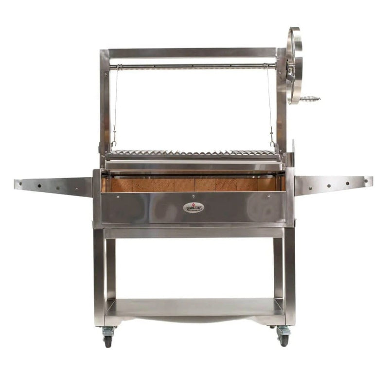 Parrilla Argentine BBQ Grill | Firebrick | Rotisserie | Extra Large with grill down