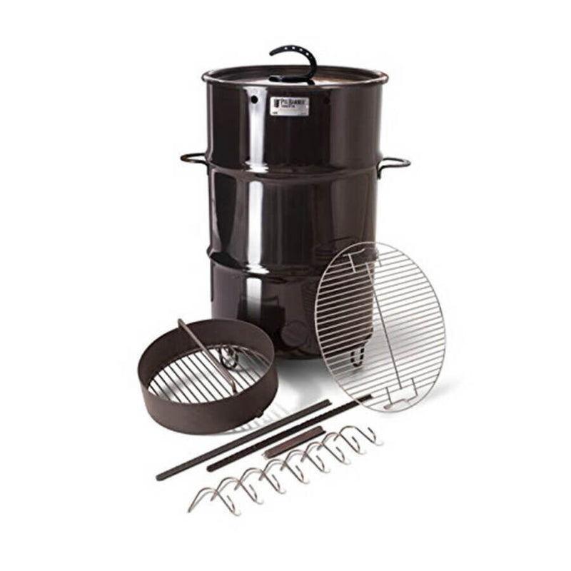 Pit Barrel Smoker & Cooker showing all the accessories it comes with