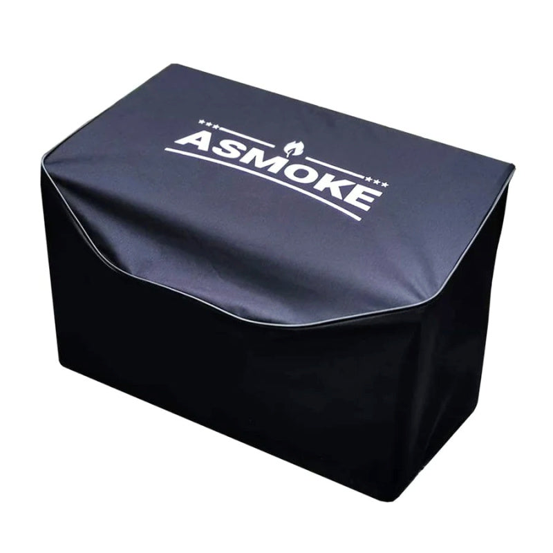 Close up view of Smoker cover with ASMOKE branding