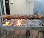 Spit Roaster Extendable by Flaming Coals: cooking meat