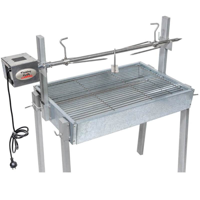 Spit Roaster Extendable by Flaming Coals: top view