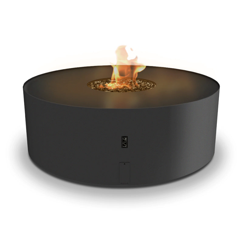 Fireplace | Galio Automatic Outdoor Fire Pit | full view of black fireplace on white background