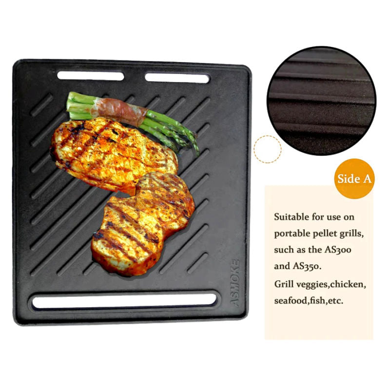 Cast Iron Pre Seasoned BBQ Grill | Griddle | ASMOKE