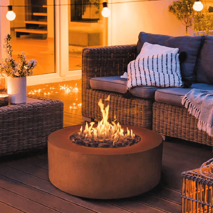 Planika Outdoor Fireplace Galio Star in corten steel