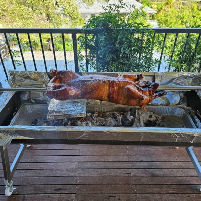 Pig on a spit from one of our customers hire days