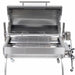 1000 mm Charcoal & Gas Dual Fuel BBQ Spit Roaster front view with the hood opened