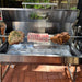 1200 mm Hooded Spartan BBQ Spit Roaster Rotisserie front view iwth 3 large roast meats on it