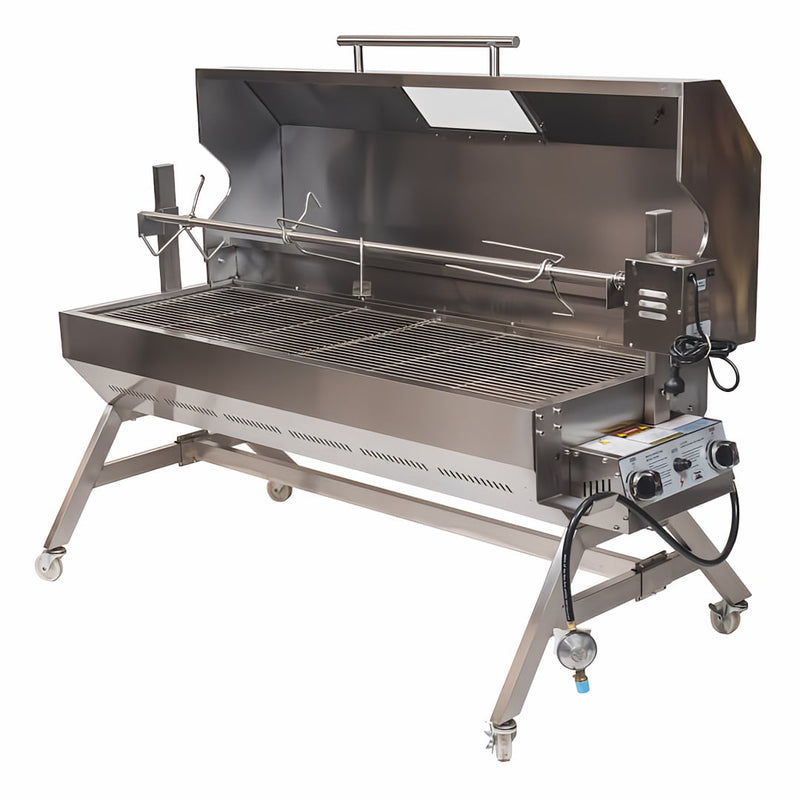 1500 mm Dual Fuel BBQ Spit Rotisserie Charcoal and Gas