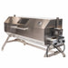 1500 mm Charcoal & Gas Dual Fuel BBQ Spit Roaster close up of unit with the hood down and gas controls visible