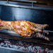 1500 mm Charcoal & Gas Dual Fuel BBQ Spit Roaster close up of a whole lamb cooked fully