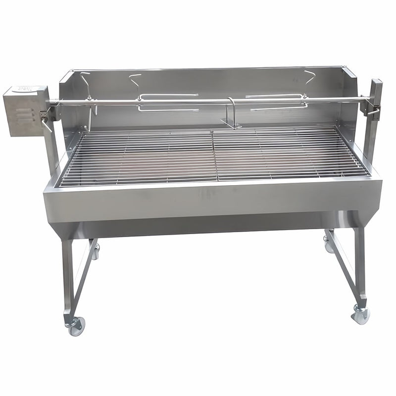 1500 mm BBQ Spit Rotisserie | Spartan front view close up with grills on
