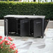 1800 mm Three Door Outdoor Kitchen | Modular | Cozze in outdoor area with doors open