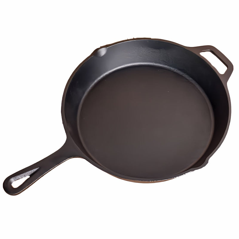 24.5 cm Cast Iron Skillet | BBQ & Camping top view with white background