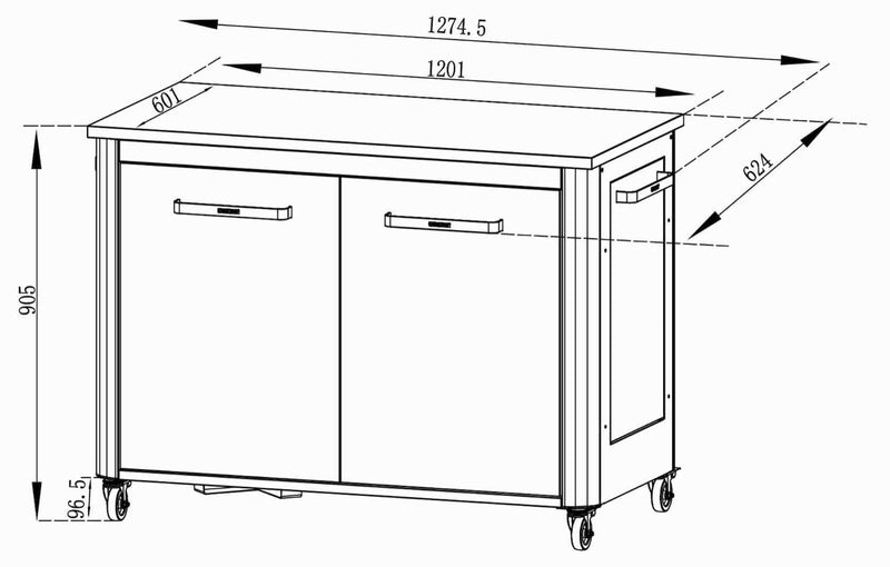 2 Door Cabinet dimensions