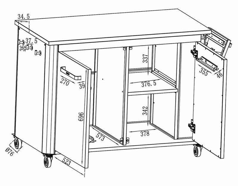 2 Door Cabinet door dimensions