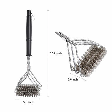42cm BBQ Grill Brush with Ergonomic Handle showing dimensions