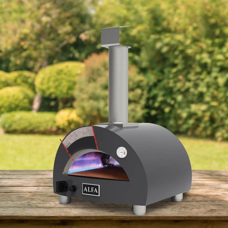 Alfa Moderno Portable Pizza Oven | drawing showing the layers of insulations