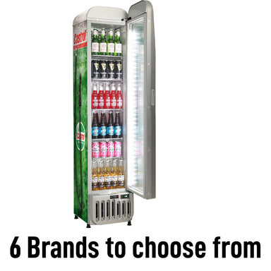 Bar Fridge | 135 Litre Fuel Pump Branded with wiriting saying 6 brands to choose from
