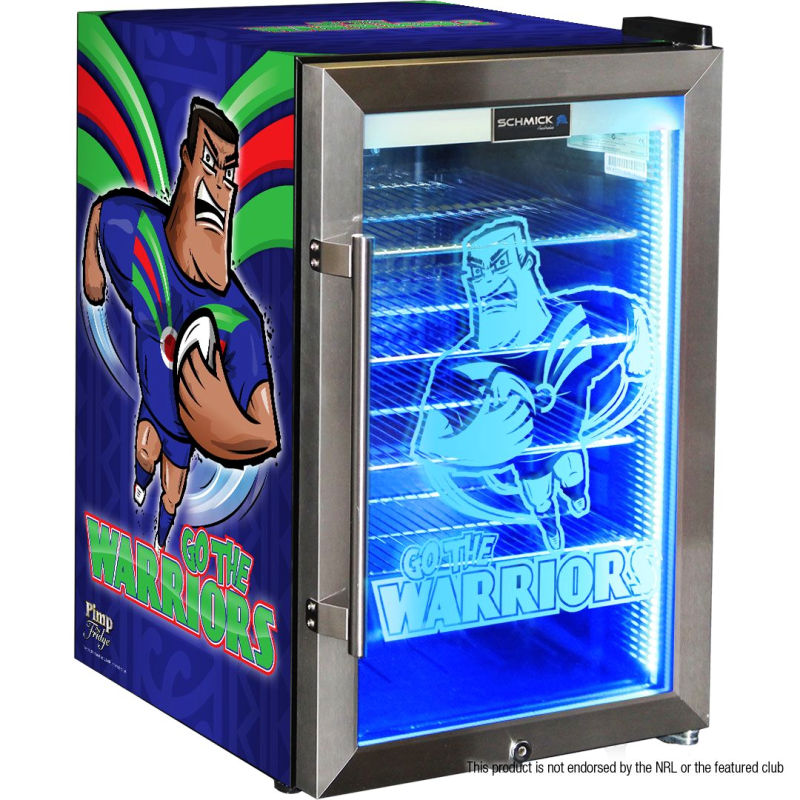 Bar Fridge | 70 Litre NRL Team Warriors Branded front left full view of bar fridge on white background