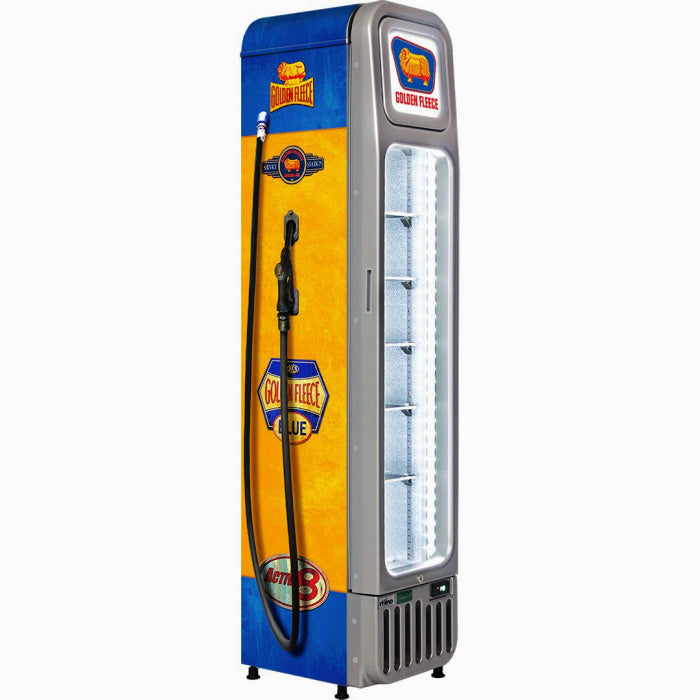Bar Fridge | 135 Litre Fuel Pump Branded Golden Fleece front left view on white background