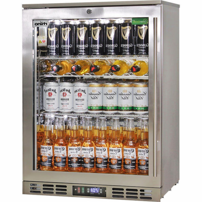 Bar Fridge | 129 Litre Alfresco  left hinged and full of drinks