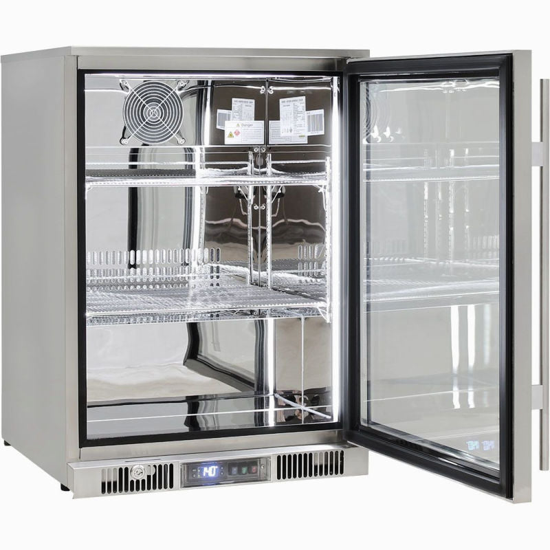 Bar Fridge | 148 Litre Alfresco | Single Door door open with polished interior