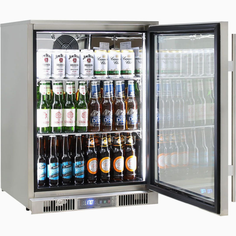 Bar Fridge | 148 Litre Alfresco | Single Door door open full of drinks