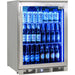 Bar Fridge | 148 Litre Alfresco | Single Door full of drinks with blue LED lights