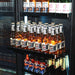 Bar Fridge | 209 Litre Upright Combo with door open and full of beers
