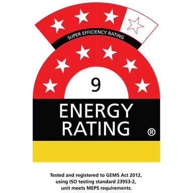 Bar Fridge | 2 Door Alfresco | Rhino SG2H showing energy rating of 9 out of 9 stars