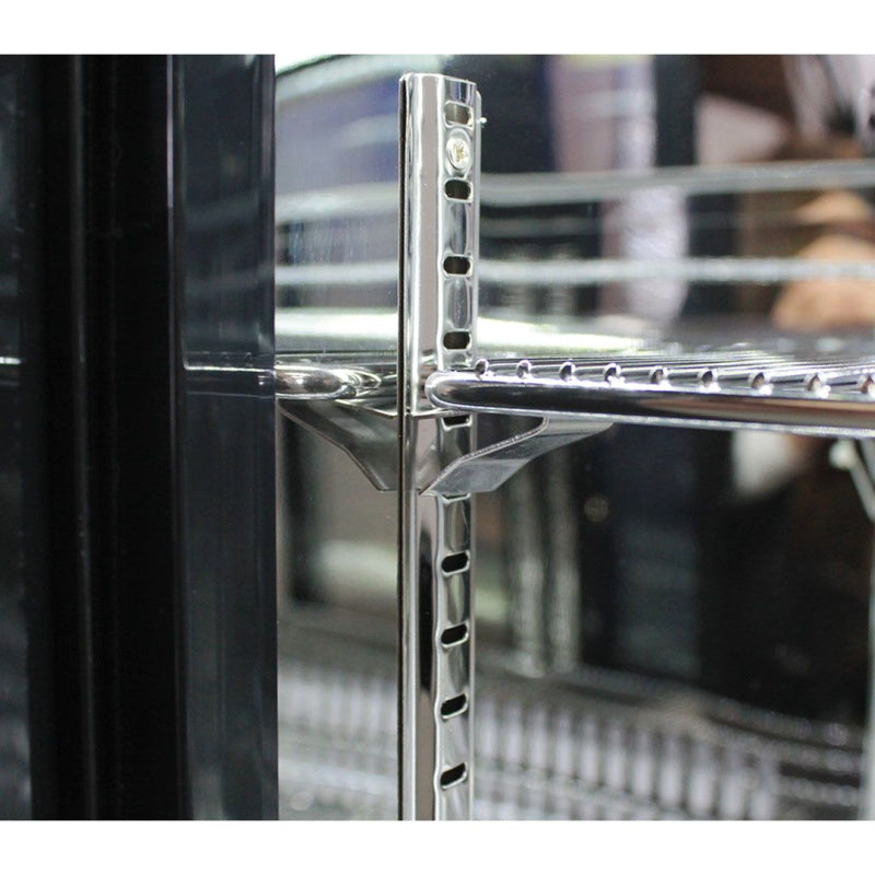 Bar Fridge | 2 Door | Energy Efficient Combo close up view of flat shelves