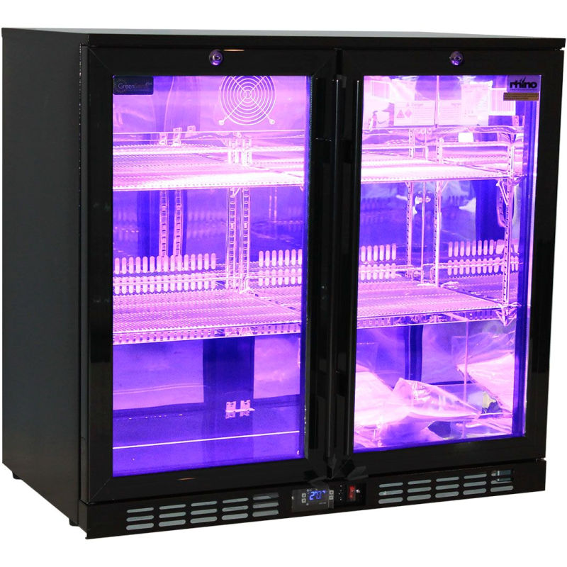 Bar Fridge | Rhino 2 Door | Multi Light purple LED light
