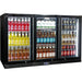 Bar Fridge | 3 Door | Quiet Running SK386 doors closed and full of drinks with white led light on