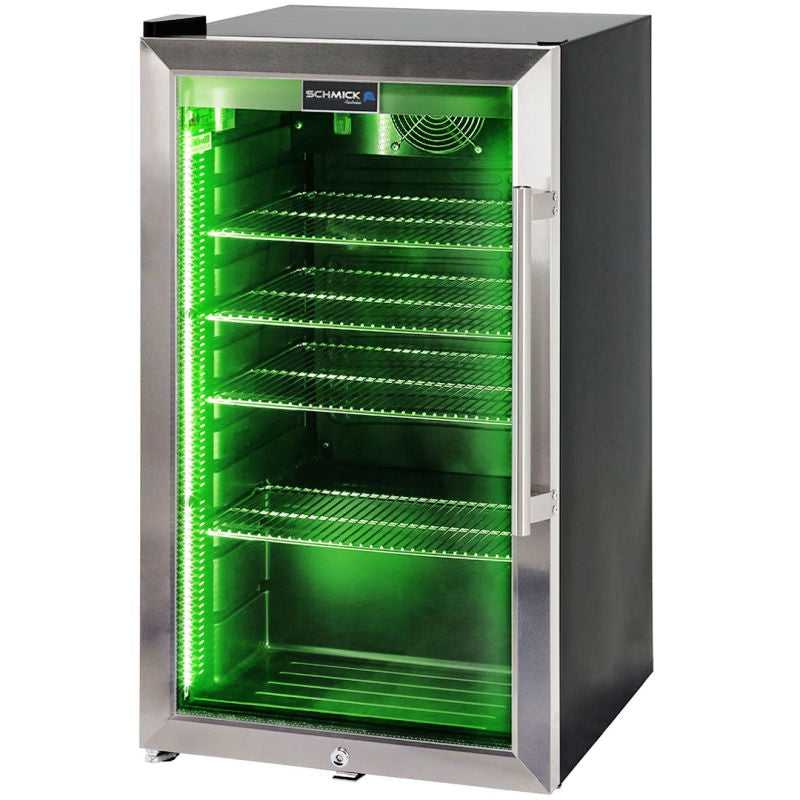 Bar Fridge | 98 Litre Alfresco | Single Door front view with green LED lights